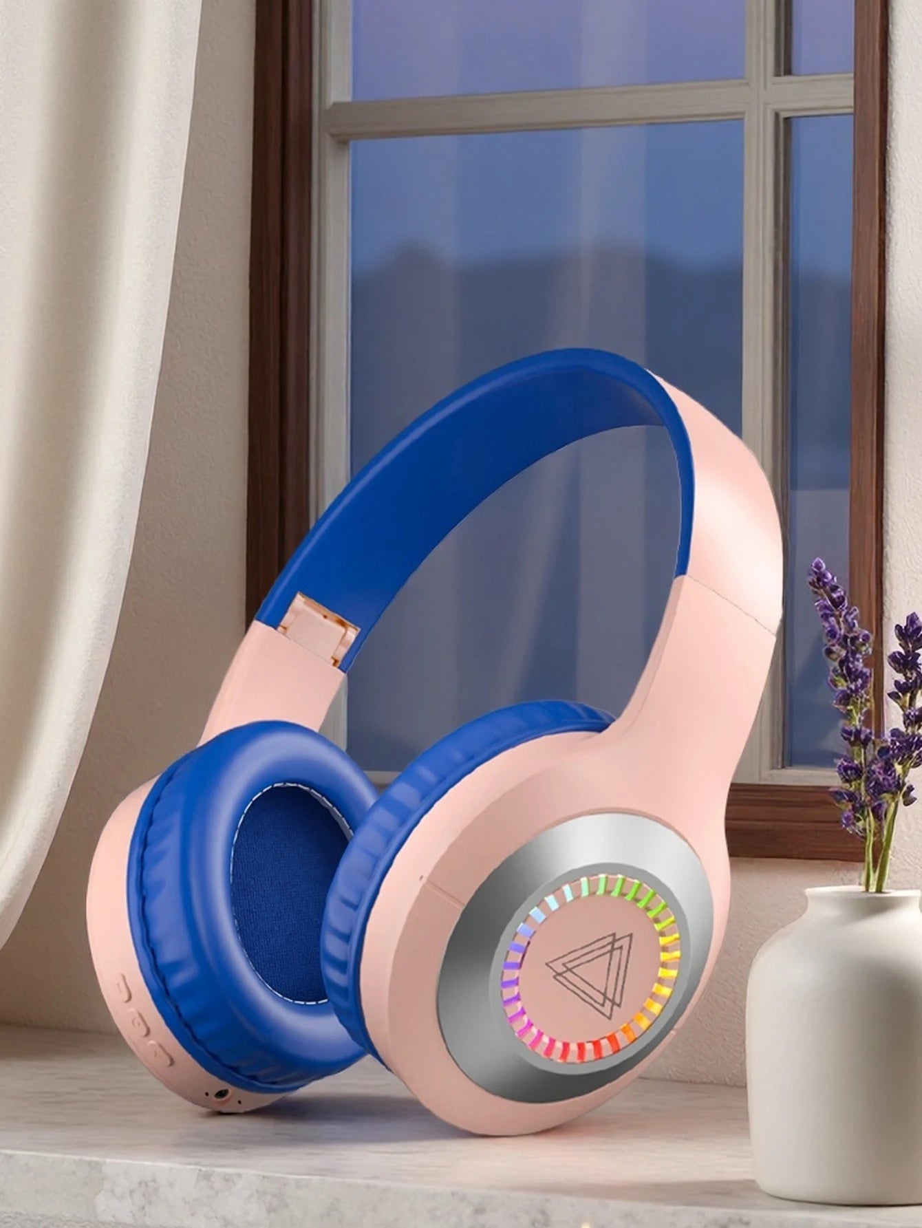 New LED light-emitting head-mounted Bluetooth headphones, stereo wireless headphones for esports gaming